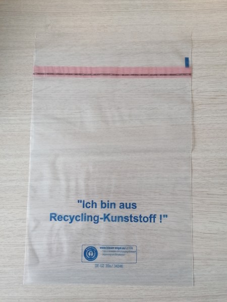 Klappenbeutel aus PCR-Material Blauer Engel